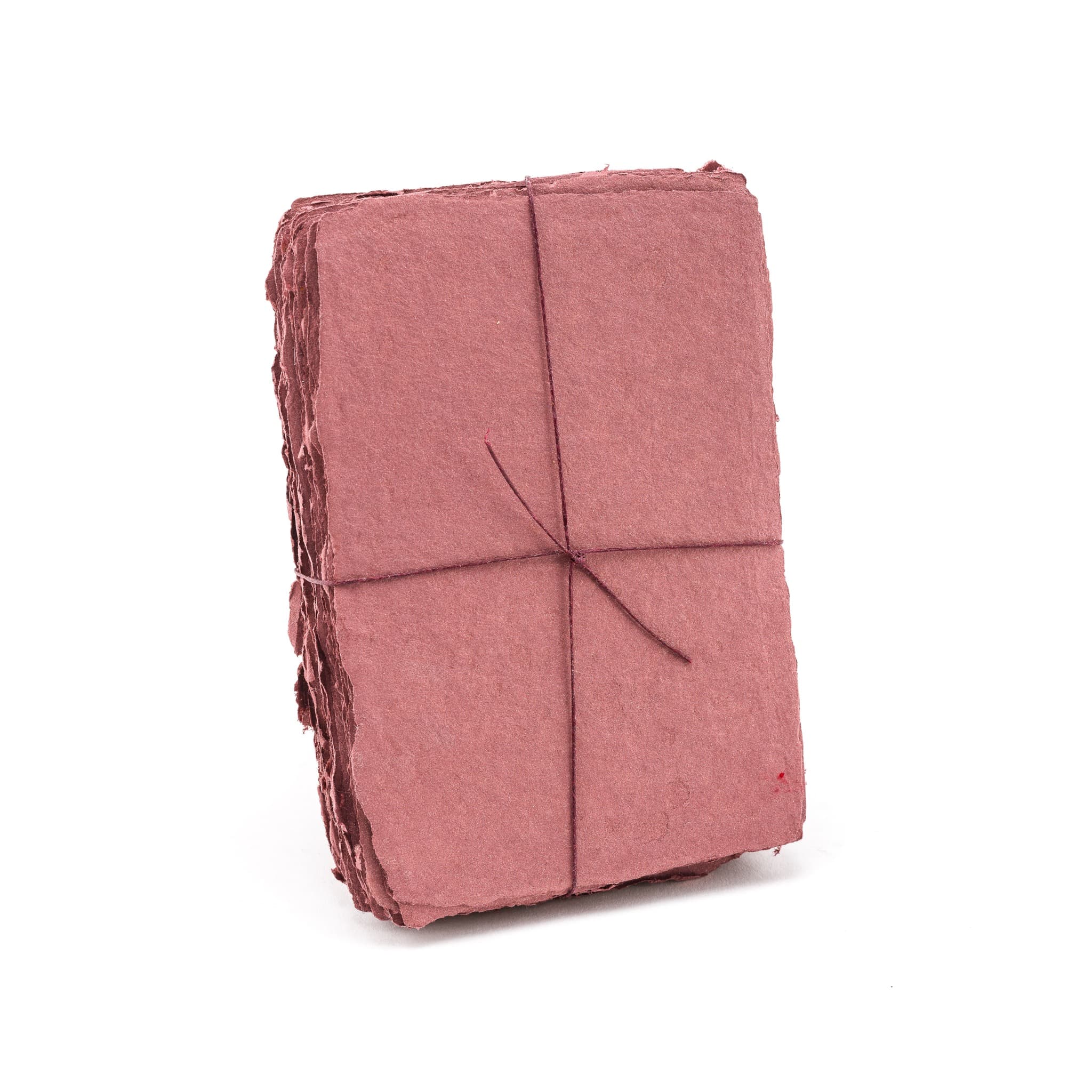 Pack of red shimmering handmade paper made with 100% cotton recycled from the apparel industry.