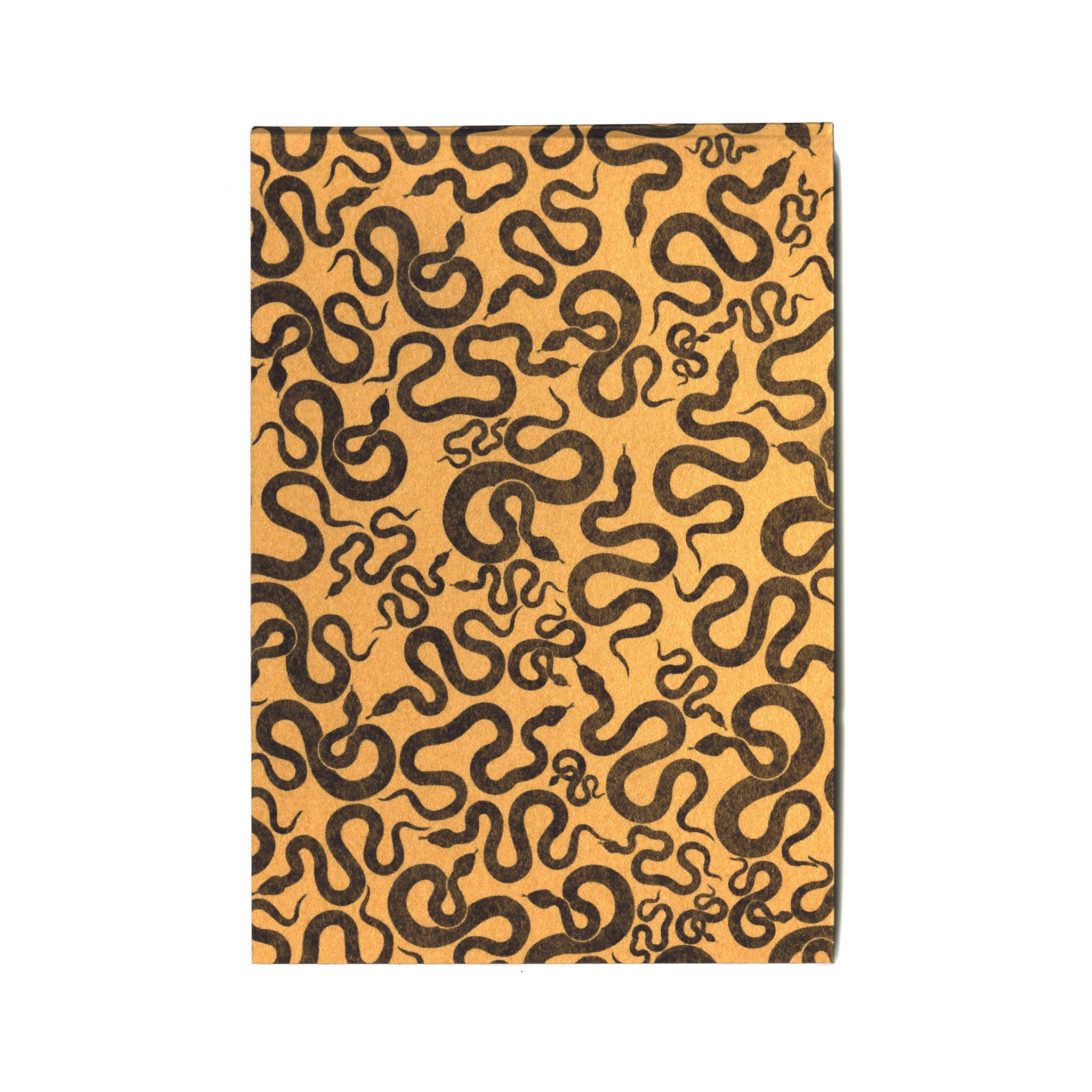 Pocket mini journal with yellow original snake design serpent cover & 100% cotton paper pages