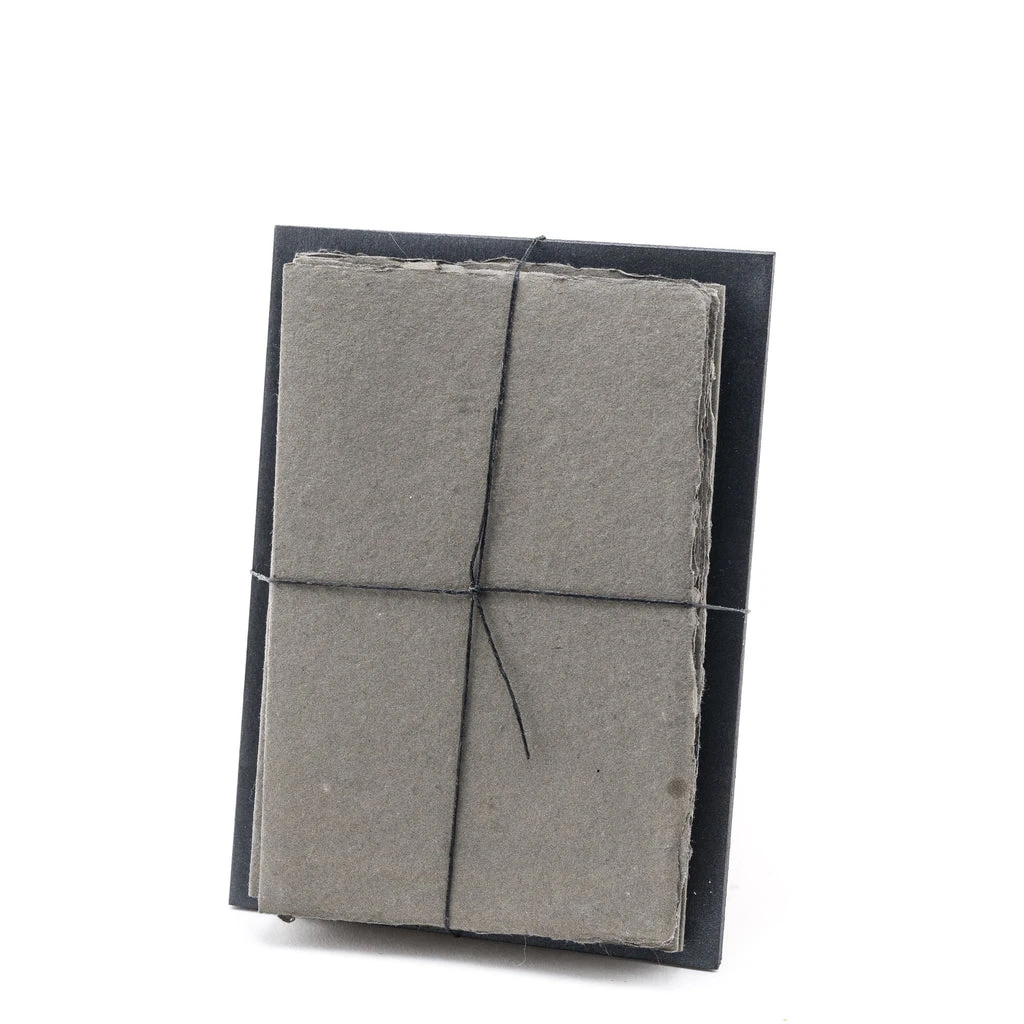 Shimmering onyx 100% cotton handmade paper stationery set with matching envelopes. 