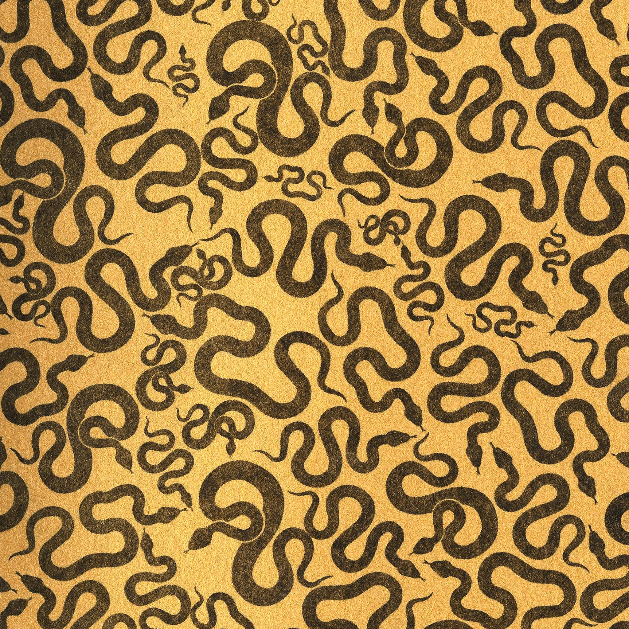 Pocket mini journal with yellow original snake design serpent cover & 100% cotton paper pages