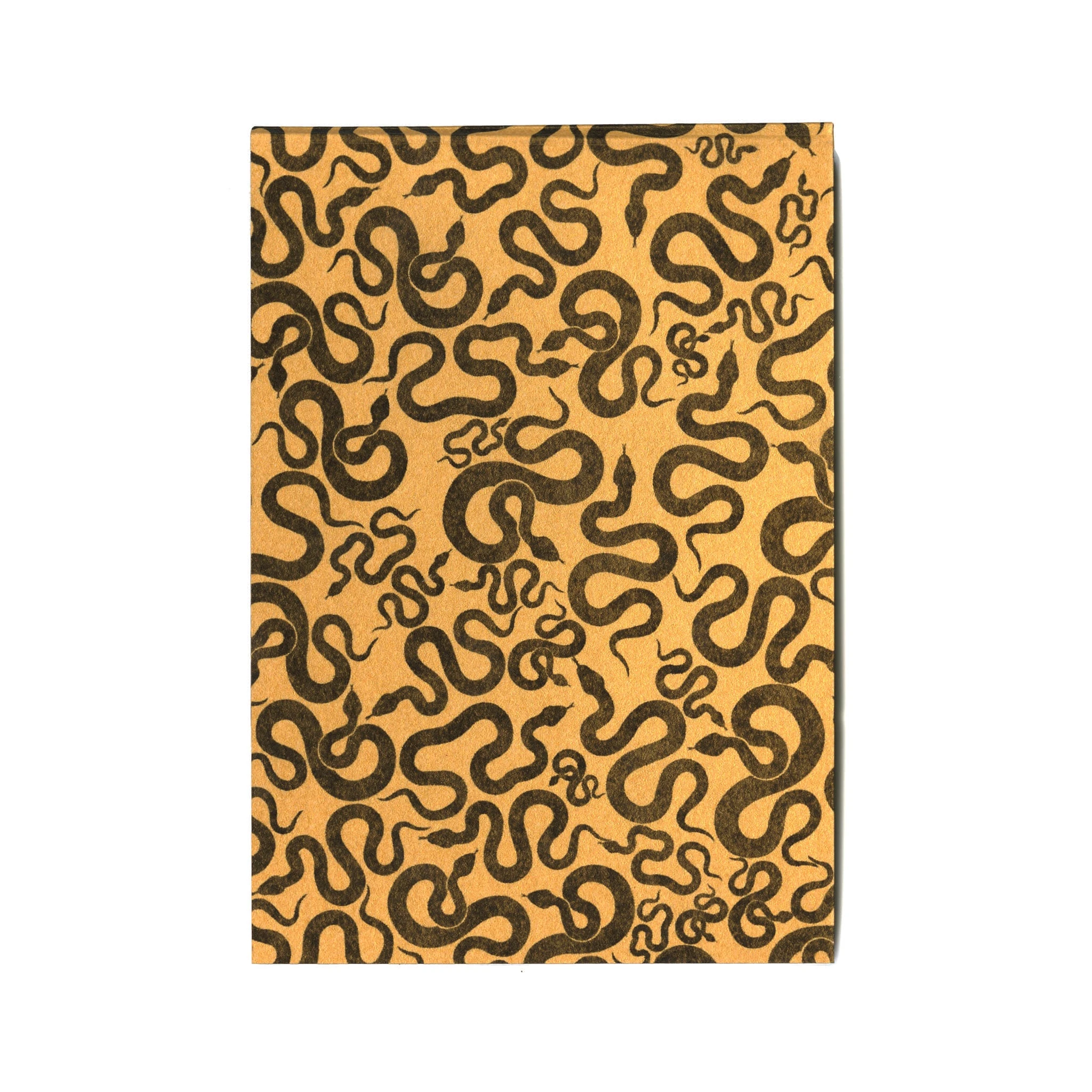 Pocket mini journal with yellow original snake design serpent cover & 100% cotton paper pages